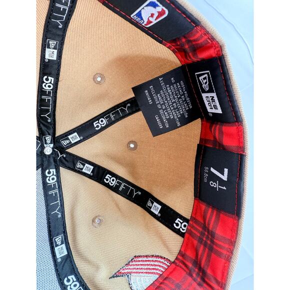 New Era Portland Trail Blazers 2023 City Edition 59FIFTY Fitted Hat 7 1/8 Plaid - Picture 7 of 8